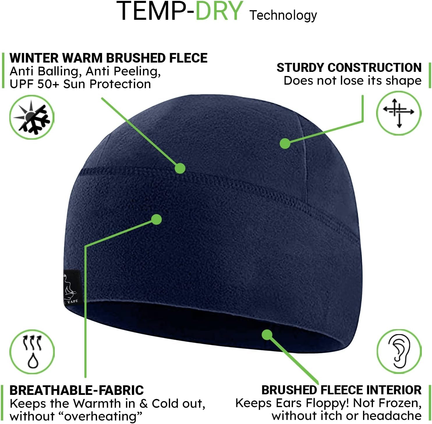 Tactical Fleece Watch Cap Beanie – Skull Cap Fleece Hat - Mens & Women